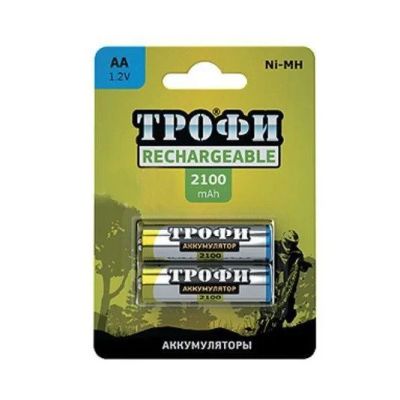 Лот: 12123381. Фото: 1. Аккумулятор ТРОФИ R06 (2100 mAh... Батарейки, аккумуляторы, элементы питания