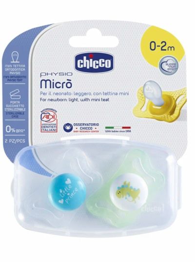 Лот: 14847972. Фото: 1. Пустышка Chicco micro 0-2 m (2шт... Всё для кормления