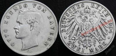 Лот: 5850761. Фото: 1. 2 марки 1904 Бавария Отто Германия... Германия и Австрия