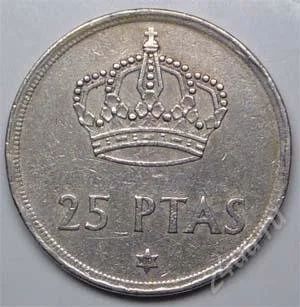 Лот: 1447399. Фото: 1. Испания. 25 песет 1975г. (2-1). Европа