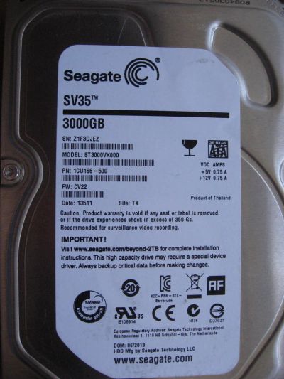 Лот: 9870131. Фото: 1. HDD Seagate sv35 3000g. Жёсткие диски
