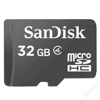 Лот: 1373762. Фото: 1. microSD SanDisk 32GB 4class (новая... Карты памяти