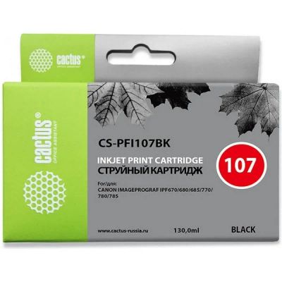 Лот: 17325106. Фото: 1. Картридж Cactus CS-PFI107BK, чёрный... Картриджи, расходные материалы