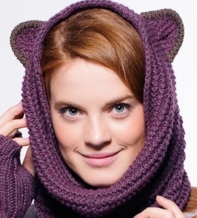 Лот: 6433918. Фото: 1. снуд (труба) с ушками, цвет терракот. Головные уборы