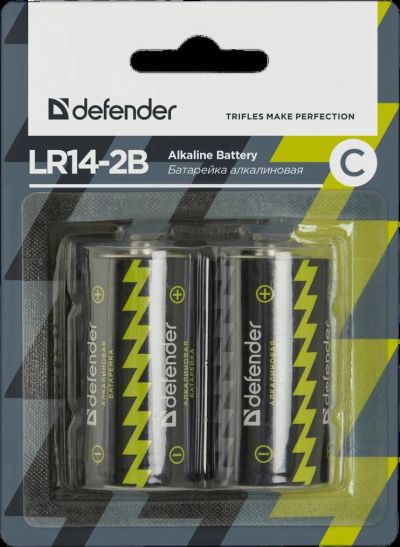 Лот: 6951300. Фото: 1. Батарейка C LR14-2B Defender... Батарейки, аккумуляторы, элементы питания