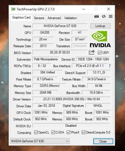Лот: 10966323. Фото: 1. Видеокарта gt630 2048mb sddr3... Видеокарты