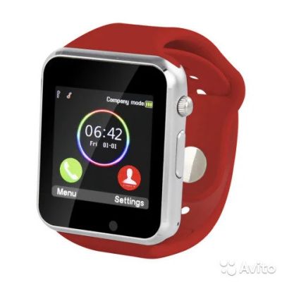 Лот: 15895756. Фото: 1. Умные часы Smart Watch A1 красные. Смарт-часы, фитнес-браслеты, аксессуары