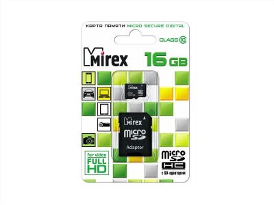 Лот: 9988259. Фото: 1. 16GB Карта памяти MicroSDHC MIREX... Карты памяти