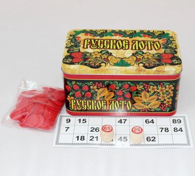 Лот: 6788237. Фото: 1. Русское лото в жестяной коробке... Другое (игрушки)