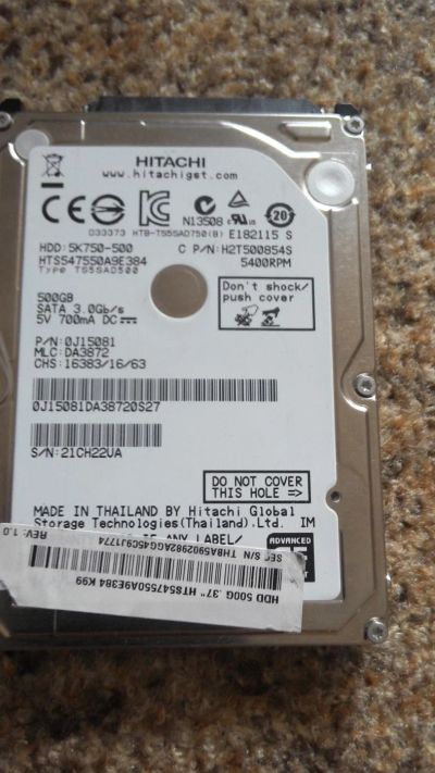 Лот: 9702847. Фото: 1. жесткий диск 500 для ноутбука. Жёсткие диски (HDD)