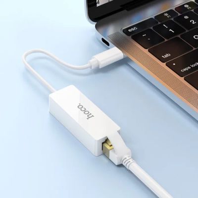 Лот: 25613793. Фото: 1. Адаптер Hoco UA22, Type-C - ethernet... Диски