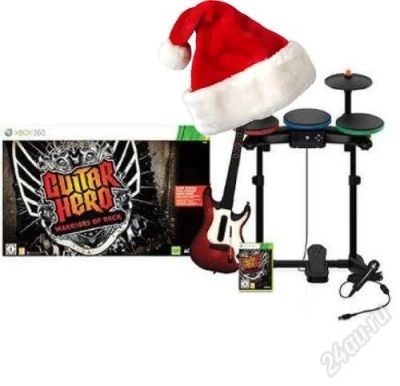 Лот: 1261857. Фото: 1. Xbox360 Guitar Hero. Игра + гитара... Игры для консолей