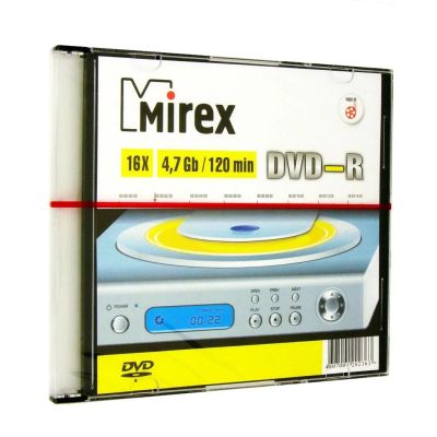 Лот: 8947068. Фото: 1. Диск DVD-R Mirex Slim упаковка... CD, DVD, BluRay
