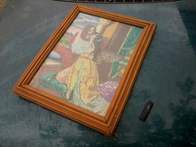 Лот: 6188939. Фото: 1. вышивка крестом в раме 52х40см. Одежда, текстиль