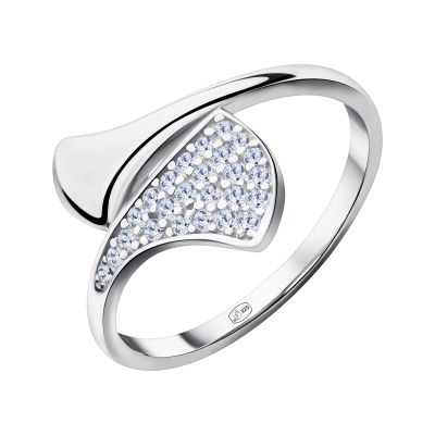 Лот: 23844052. Фото: 1. Серебряное кольцо с фианитами... Кольца, перстни