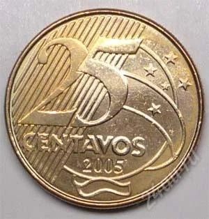 Лот: 1588192. Фото: 1. Бразилия. 25 сентаво 2005г. (1-2... Америка