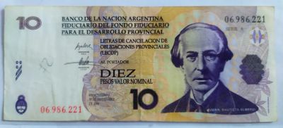 Лот: 20946109. Фото: 1. Аргентина 10 песо 2006 подписи... Документы, ценные бумаги, письма