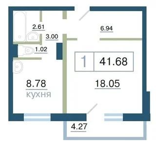 Лот: 17695220. Фото: 1. 1 ком Линейная 109. Квартиры, студии
