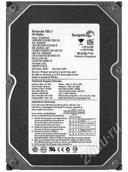 Лот: 142243. Фото: 1. Seagate Barracuda ST340014A 40Gb... Жёсткие диски (HDD)