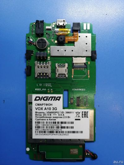 Лот: 13063896. Фото: 1. DIGMA VOX A10 3G плата. Шлейфы, разъёмы