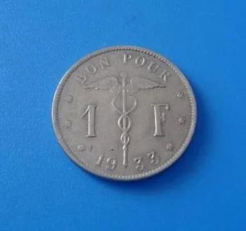 Лот: 5983685. Фото: 1. Бельгия 1 франк 1933. Европа