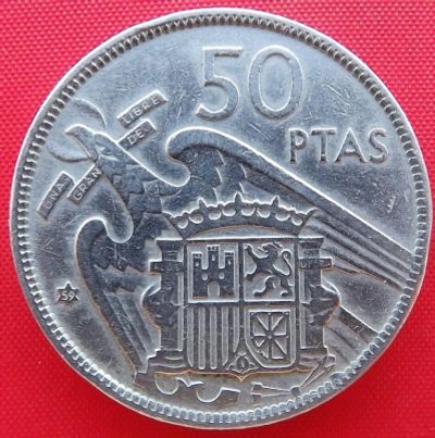 Лот: 4368642. Фото: 1. (№3415/LF) 50 песет 1957 (1959... Европа