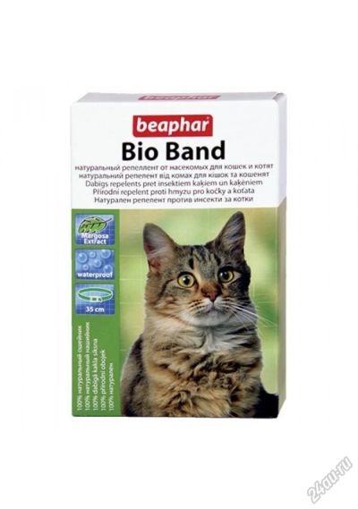 Лот: 5670588. Фото: 1. Ошейник Beaphar Bio Band для кошек... Косметика для животных