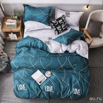 Лот: 18475838. Фото: 1. Новый, Евро, Love. Постельное бельё