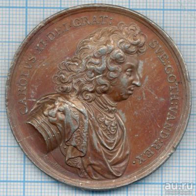 Лот: 13859985. Фото: 1. Швеция Медаль Король Карл XI и... Памятные медали