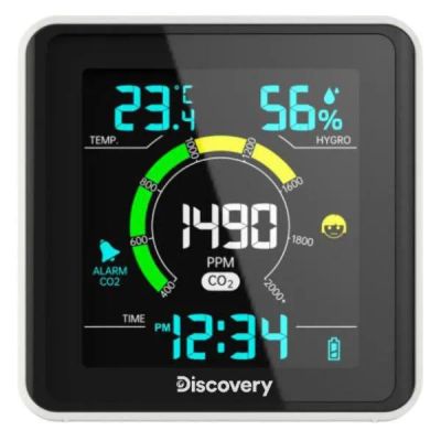 Лот: 25737205. Фото: 1. Детектор углекислого газа Discovery... Часы настенные, настольные
