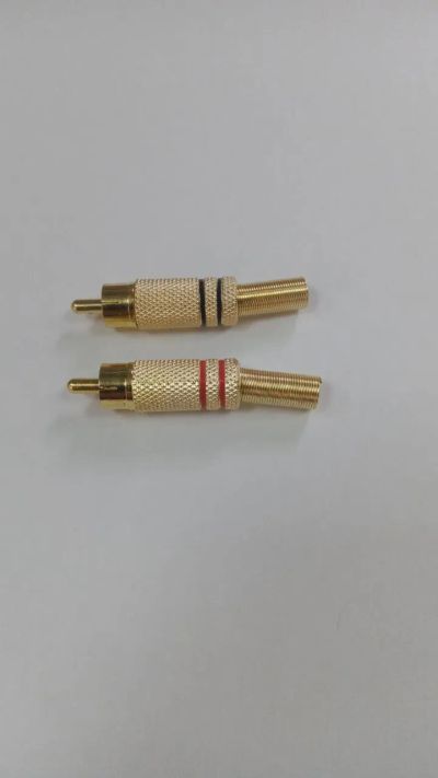 Лот: 12794577. Фото: 1. Штекер RCA металлический с винтом... Шнуры, кабели, разъёмы