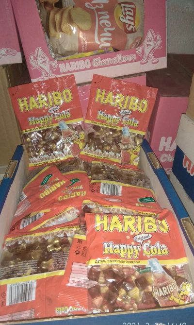 Лот: 17287387. Фото: 1. мармелад Haribo Happy Cola харибо... Шоколад, конфеты