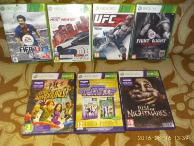 Лот: 8039532. Фото: 1. Продам xbox 360 +kinect +7 игр. Игровые приставки, консоли