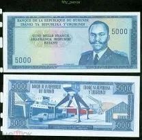 Лот: 23520885. Фото: 1. Бурунди 5000 франков 1968 ПРЕСС... Частные выпуски, копии банкнот