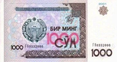 Лот: 1965979. Фото: 1. банкнота узбекистан 1000 бир минг... Россия, СССР, страны СНГ