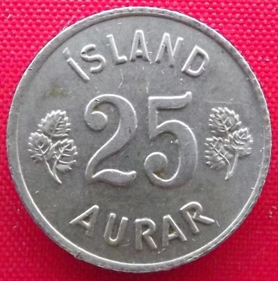 Лот: 2555217. Фото: 1. (№2085/LF) 25 эйре 1967 (Исландия... Европа