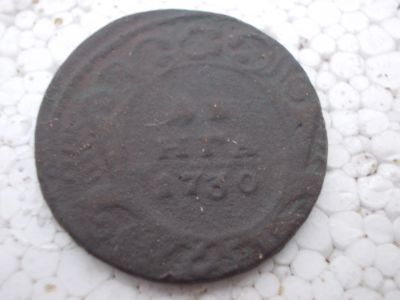 Лот: 14775219. Фото: 1. Ну совсем редкость! Денга 1730... Россия до 1917 года