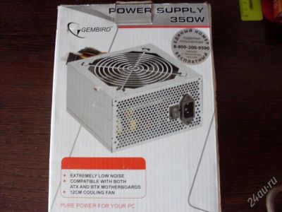 Лот: 1838777. Фото: 1. Блок питания ATX Gembird 350W... Корпуса, блоки питания