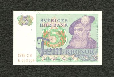 Лот: 10695419. Фото: 1. 5 крон 1978 года. Швеция. UNC... Европа