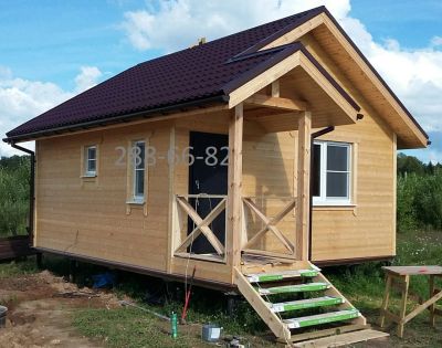 Лот: 10854512. Фото: 1. Каркасная баня 5х5 на свайном... Срубы, бани, дома