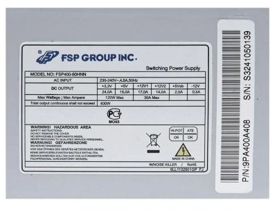 Лот: 8639732. Фото: 1. Блок питания FSP400-60hnn, FSP... Корпуса, блоки питания