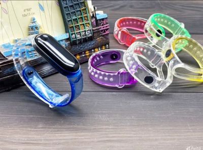 Лот: 22146902. Фото: 1. БРАСЛЕТ/РЕМЕШОК CLEAR COLOR MIBAND... Смарт-часы, фитнес-браслеты, аксессуары