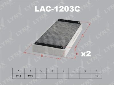 Лот: 13356961. Фото: 1. Lynx LAC-1203C Салонный фильтр. Расходные материалы