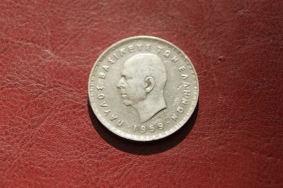 Лот: 25820591. Фото: 1. Греция 10 драхм 1959 г крупная. Европа