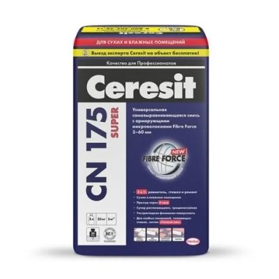 Лот: 17363083. Фото: 1. Ceresit CN 175 универсальная самовыравнивающаяся... Смеси, шпатлевки, цемент