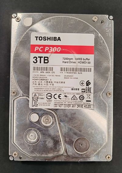 Лот: 25068772. Фото: 1. Жесткий диск Toshiba 3000Gb 3tb... Жёсткие диски (HDD)