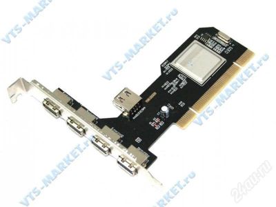 Лот: 324766. Фото: 1. 4+1 port usb 2.0 PCI 1+UB Card. Платы расширения, контроллеры, доп. порты