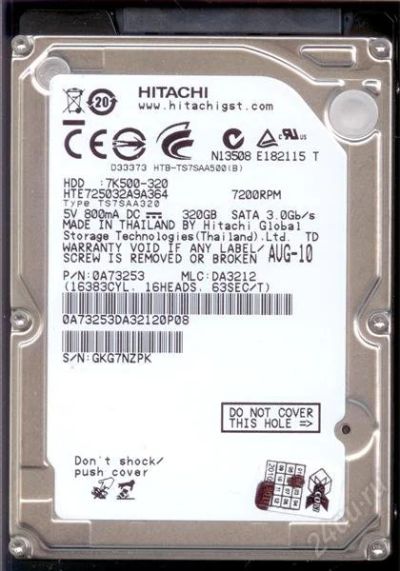 Лот: 2278701. Фото: 1. HDD 2.5 Hitachi SATA2. Жёсткие диски (HDD)