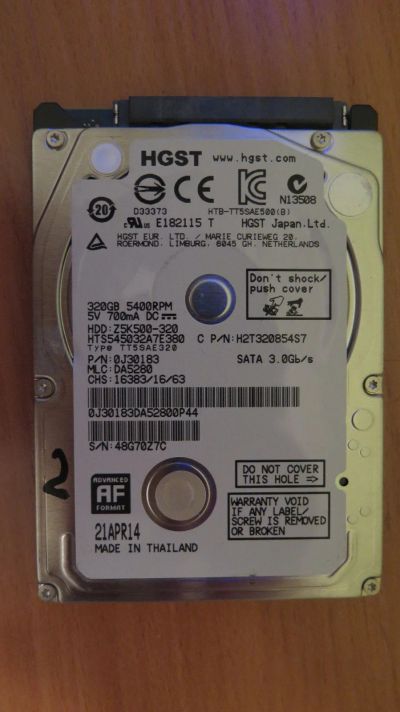 Лот: 15482893. Фото: 1. Жесткий диск HGST HTS545032A7E380... Жёсткие диски