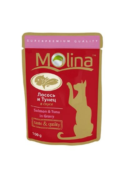 Лот: 5110513. Фото: 1. Паучи Molina для кошек, лосось... Корма